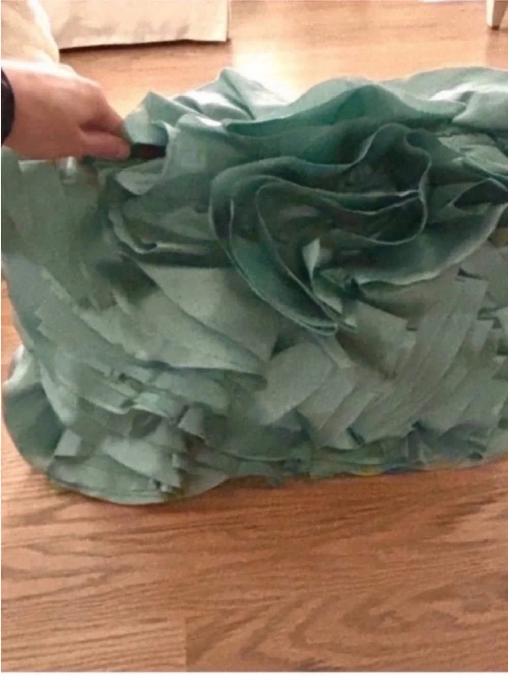 Zgallerie Aquamarine Teal Satin Rose Rectangle Throw Pillows Set of 2 Like New